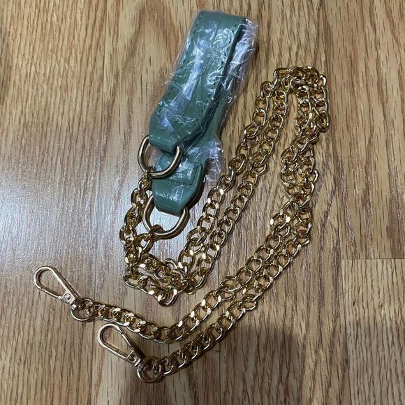 MDD Fashion 79 The Fiona Faux Leather Jacket Handbag Green Gold - Picture 11 of 15